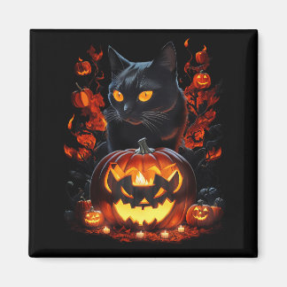 Hex, the Halloween black cat T-shirt Magnet
