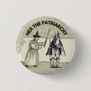 Hex the patriarchy fun feminism button badge