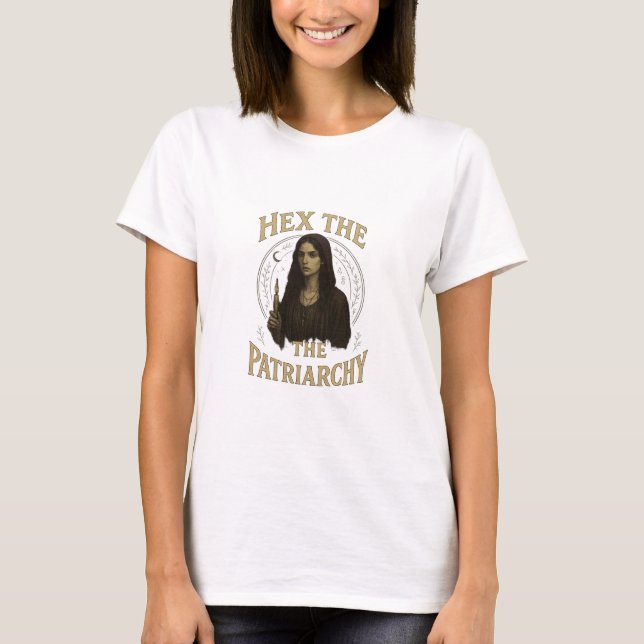 Hex the Patriarchy – Wiccan Witch Illustration  T-Shirt (Front)