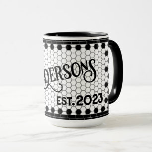 Hex Tile Print Personalized Mug
