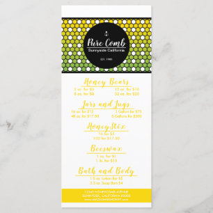 Hexa Honeycomb Apiary Honey Menu