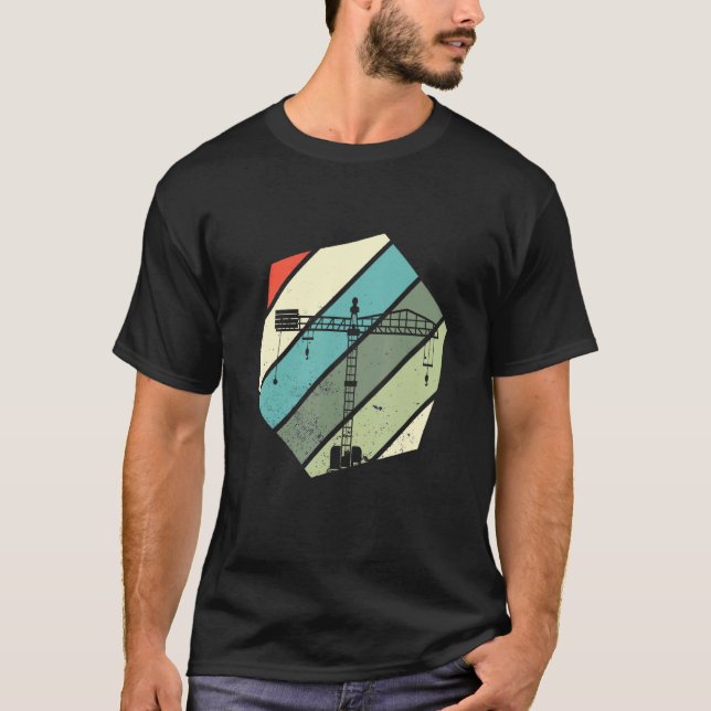 Hexa Retro Heavy Equipment Operator Crane Operator T-Shirt (Front)