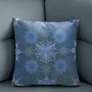 Hexa triangles yantra petals inscription cushion