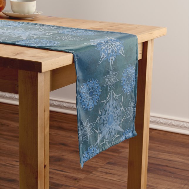 Hexa triangles yantra petals inscription  long table runner (In Situ)