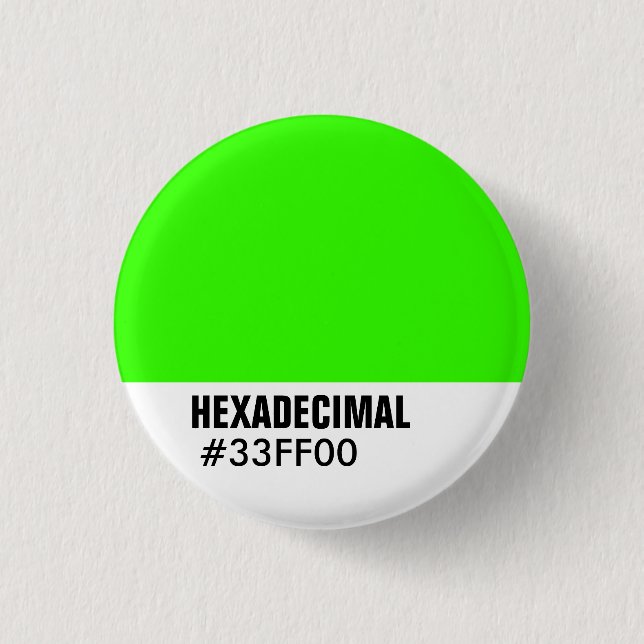 HEXADECIMAL Colour Template - Customised 3 Cm Round Badge (Front)