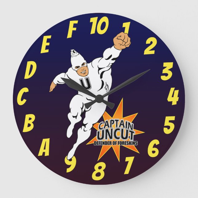 Hexadecimal Superhero Geek Large Clock (Front)