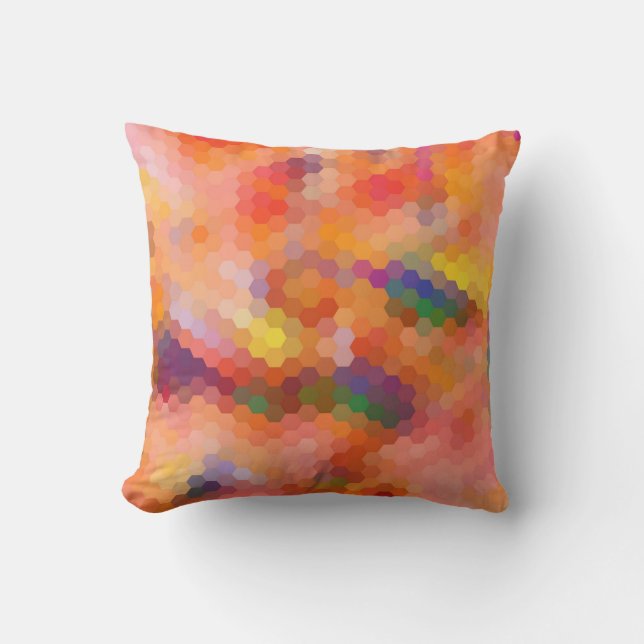 Hexagon Abstract Art | Modern Geometric Pattern Cushion (Front)