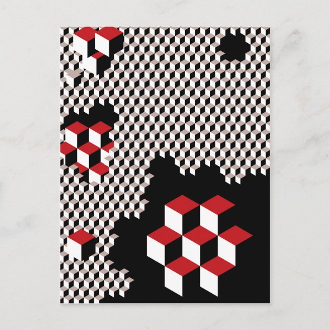 Hexagon abstract geometric design postcard (Front)