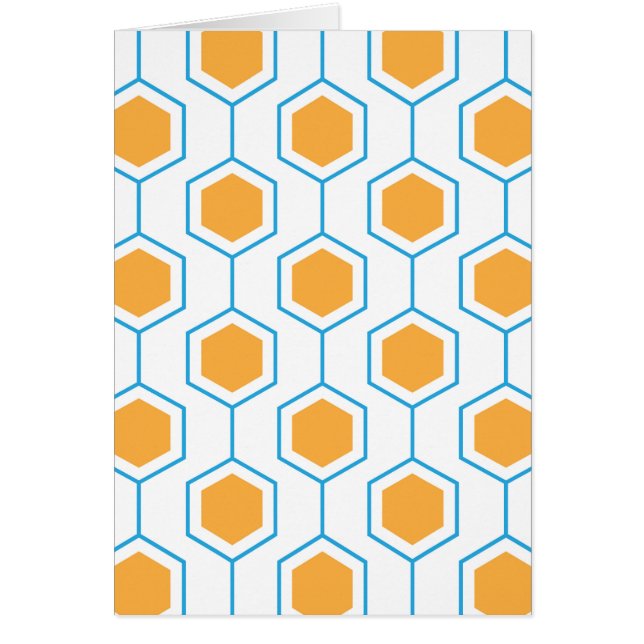 Hexagon abstract geometrical pattern in orange blu (Front)