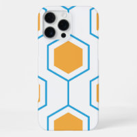 Hexagon abstract geometrical pattern in orange blu
