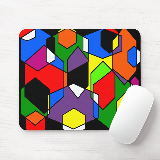 Hexagon Bauhaus Mouse Mat (With Mouse)