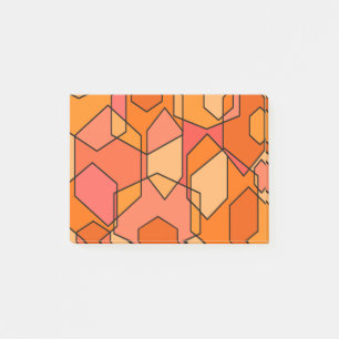 Hexagon Bauhaus - Orange Post-it Notes