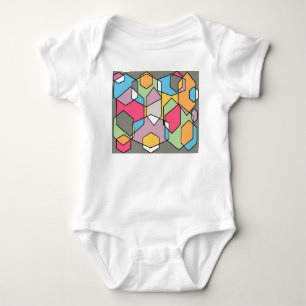 Hexagon Bauhaus - Pastels Baby Bodysuit