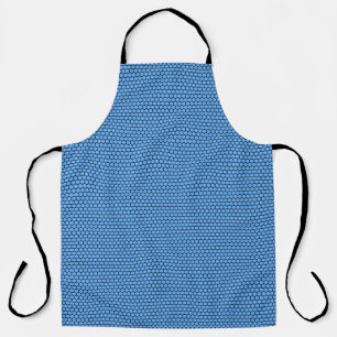 Hexagon Blue Black Pattern Apron