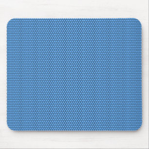 Hexagon Blue Black Pattern Mouse Mat