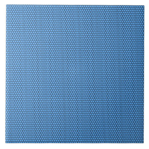 Hexagon Blue Black Pattern Tile