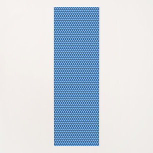 Hexagon Blue Black Pattern Yoga Mat