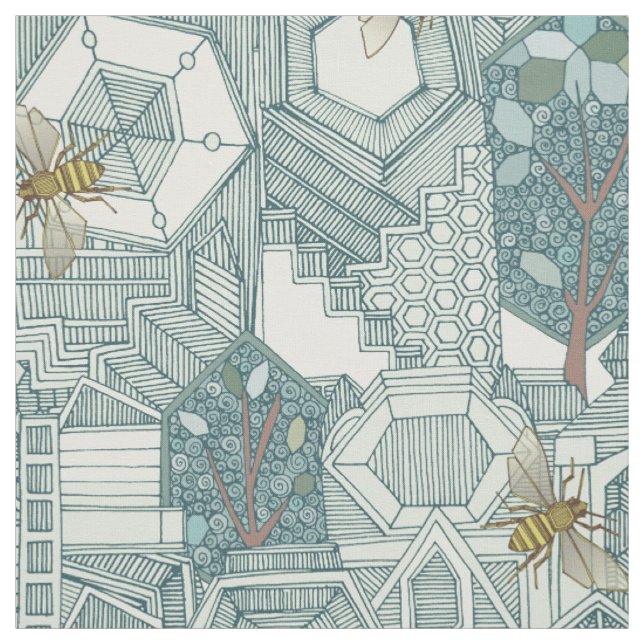 hexagon city fabric (Swatch)