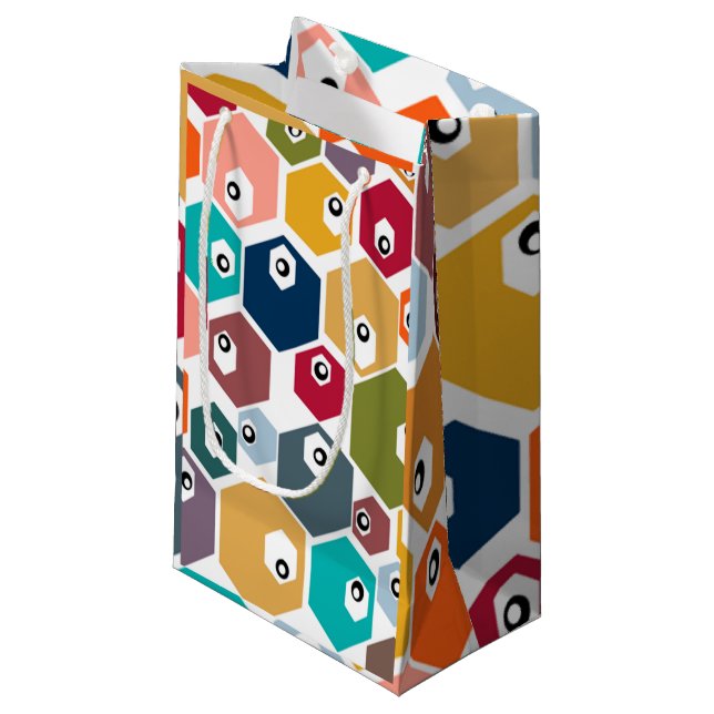 Hexagon Eyeballs Small Gift Bag (Front Angled)