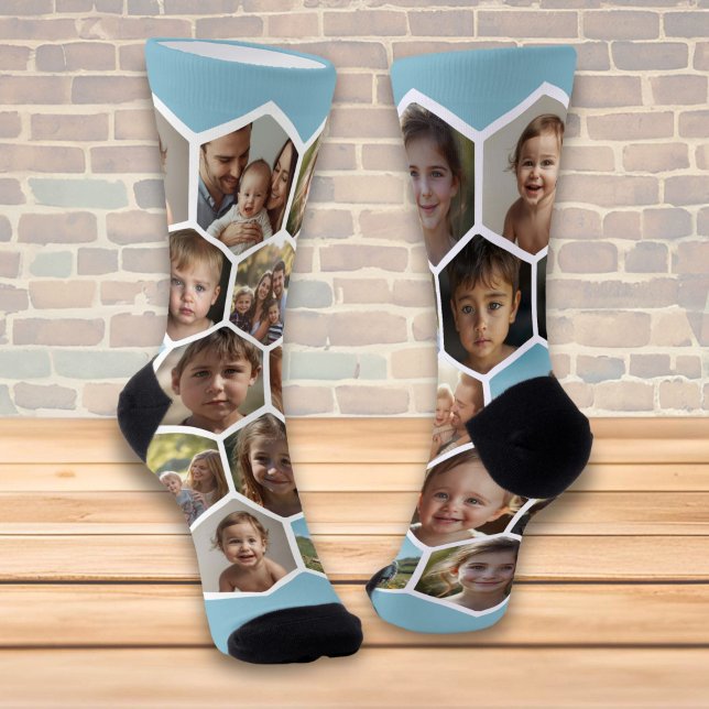 Hexagon Family Photo Collage Socks (Creator Uploaded)