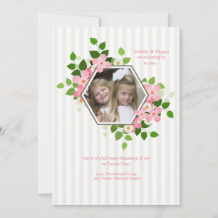Hexagon Floral Photo Invitation