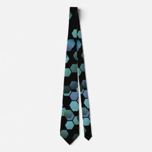 Hexagon geometric futuristic fashion tie