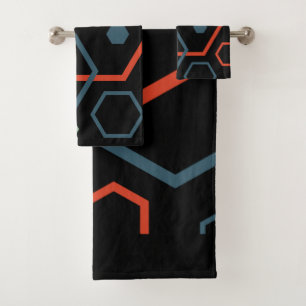 Hexagon Geometric Pattern  Bath Towel Set