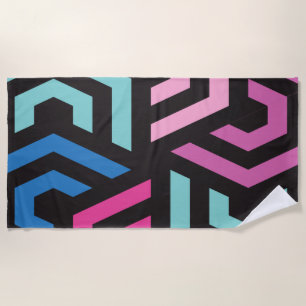 Hexagon Geometric Pattern Beach Towel