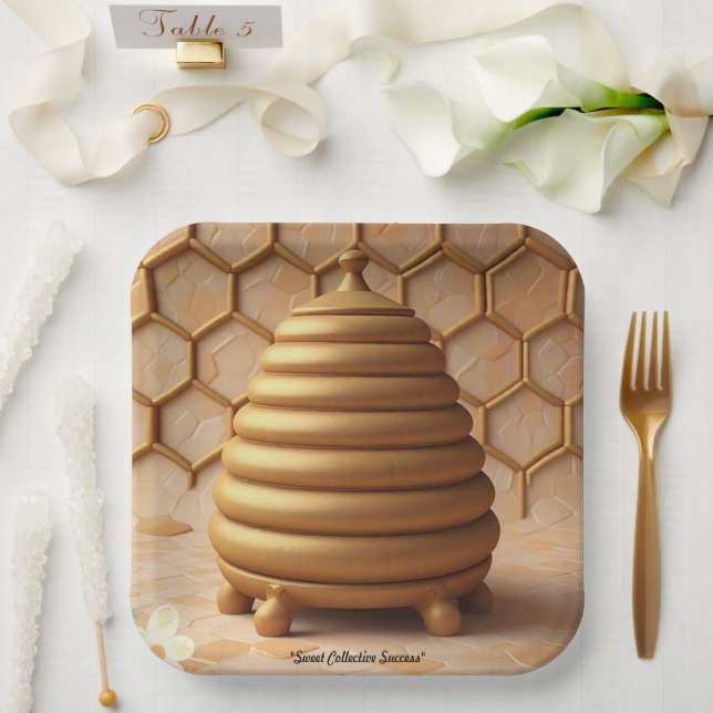 "Hexagon Harmony" Paper Plate (Wedding)
