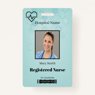 Hexagon Medical Heat Beat Lifeline Photo ID Vertic ID Badge