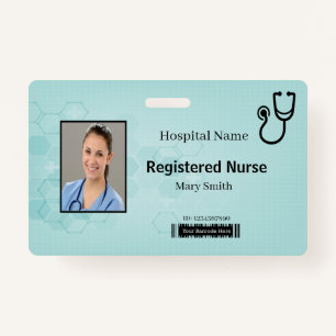Hexagon Medical Stethoscope Photo ID ID Badge