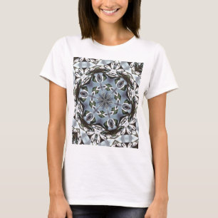 Hexagon Of Jungle Leaves and Tropical Flowers T-Shirt