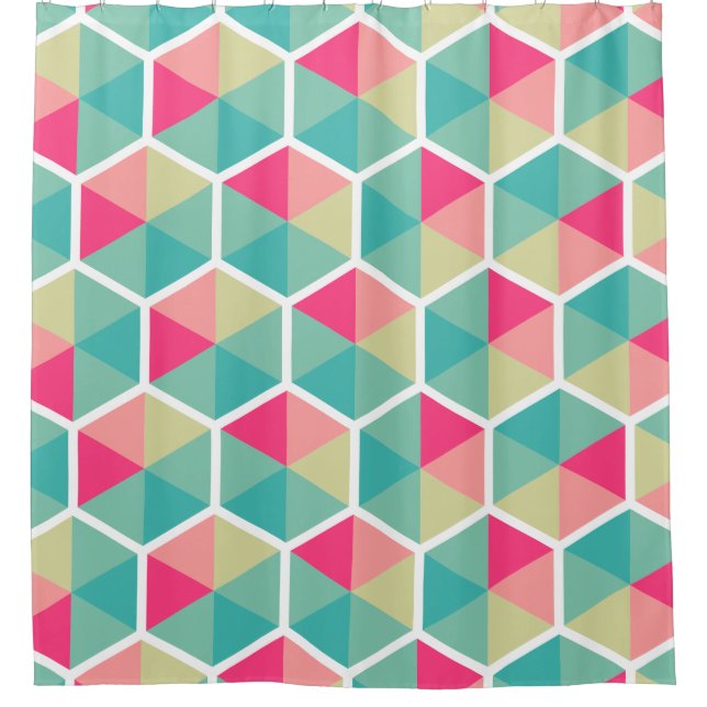 Hexagon Pattern 02 Shower Curtain (Front)