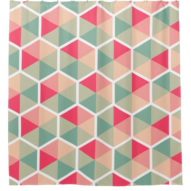 Hexagon Pattern 04 Shower Curtain (Front)