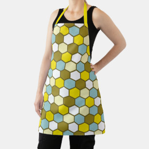 Hexagon Pattern in Yellow, Green and Blue Apron