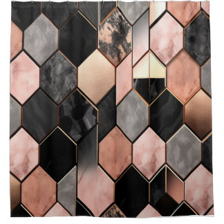 Hexagon Pattern Shower Curtain