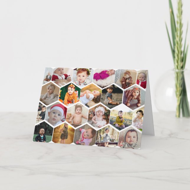 Hexagon Photo Collage Card (Front)