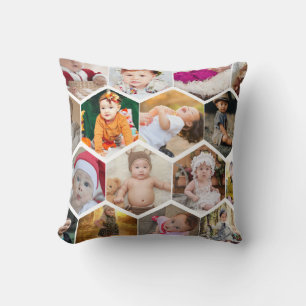 Hexagon Photo Collage Cushion