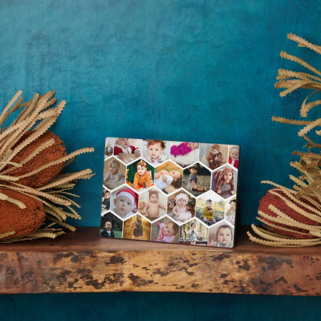 Hexagon Photo Collage Plaque (Side)