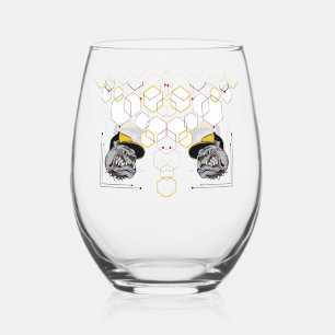 Hexagon-Pitti gespiegelt Whiskeyglas  Stemless Wine Glass