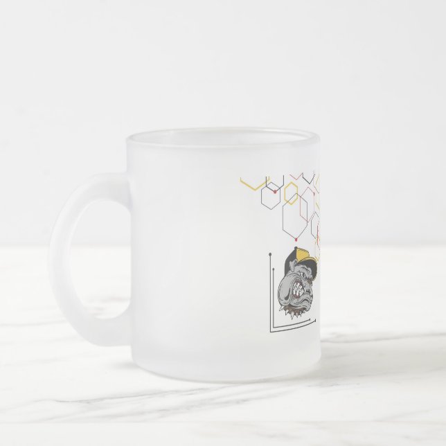 Hexagon Pitti mirrored Frosted Glass Coffee Mug (Left)