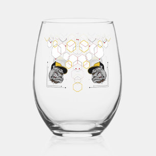 Hexagon Pitti mirrored Stemless Wine Glass