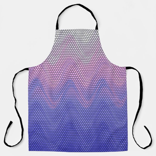 Hexagon Purple Pink Abstract Pattern Apron (Front)