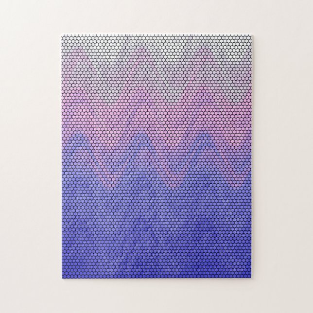 Hexagon Purple Pink Abstract Pattern Jigsaw Puzzle (Vertical)