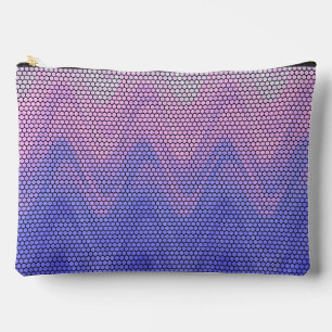 Hexagon Purple Pink Abstract Pattern Large Accessory Pouch