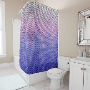 Hexagon Purple Pink Abstract Pattern Shower Curtain