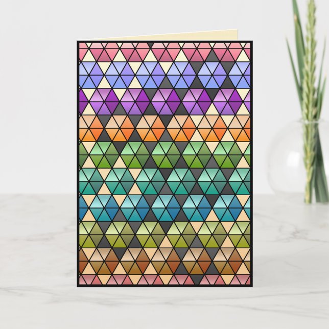Hexagon Quilt Warm Rainbow - Personalised Birthday Card (Front)