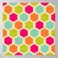Hexagon Shapes in Vintage Colours Pattern