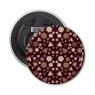 Hexagon & Triangle Pink & Brown on Maroon Pattern  Bottle Opener