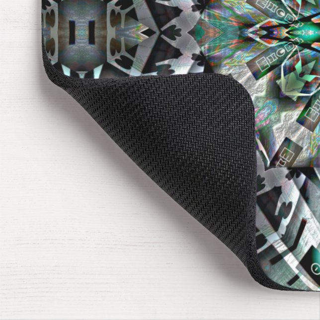 Hexagon with leftover banner and graffiti, digital mouse mat (Corner)